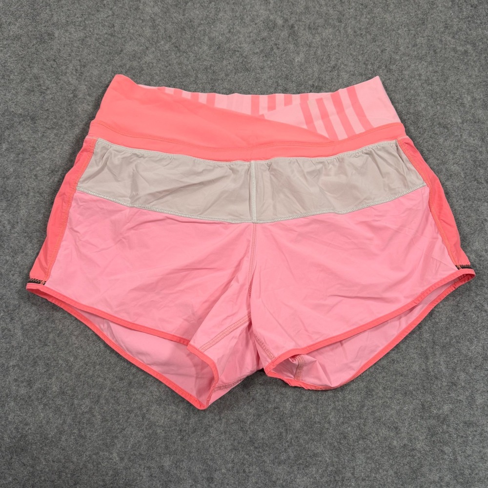 Lululemon Athletica Bleached Coral Dune Pop Orange Run: Pace Short Women's Sz 4